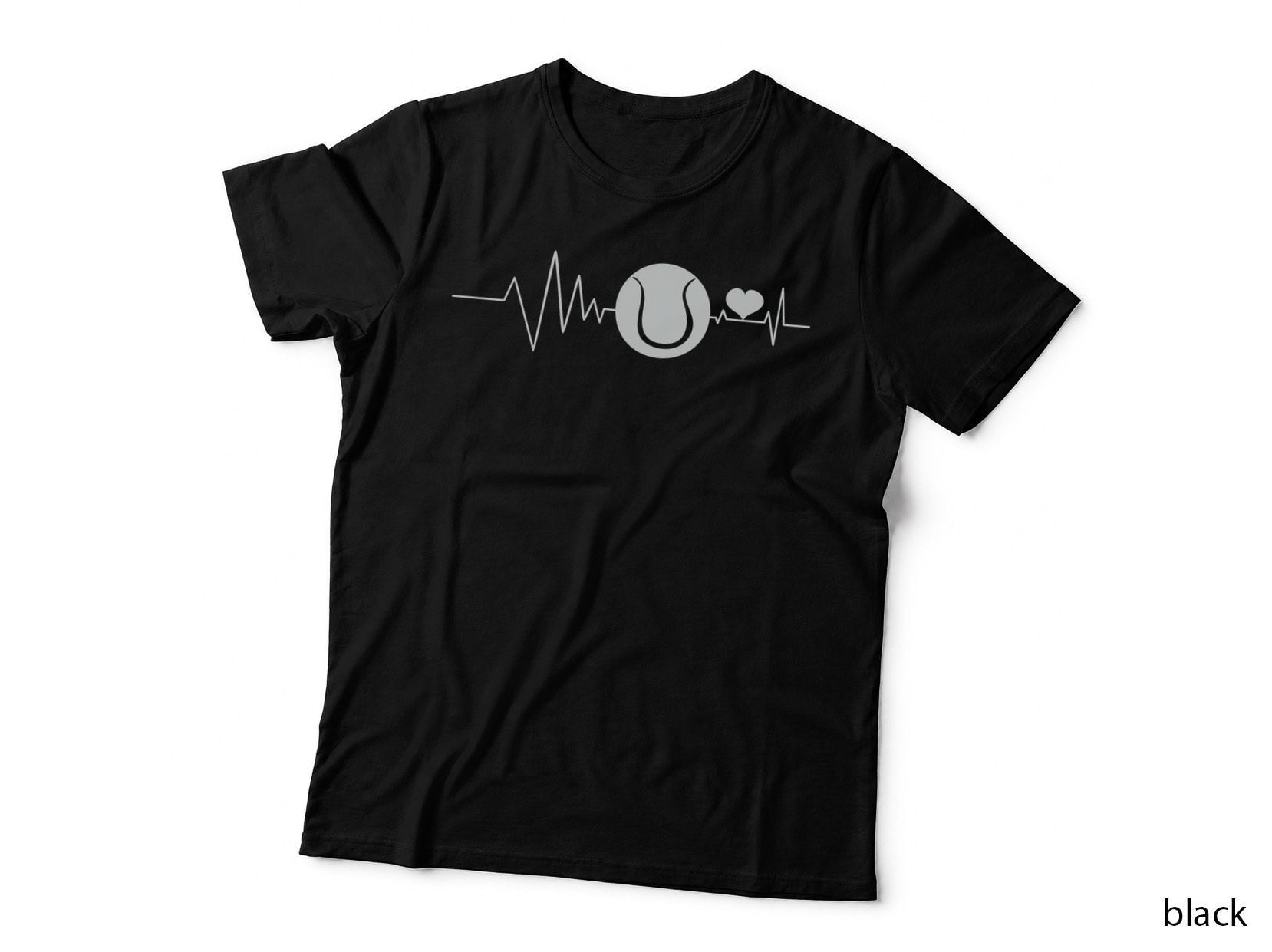 Tennis Heartbeat with Ball and Heart Heartbeat T-Shirt, Heartbeat Graphic Tee