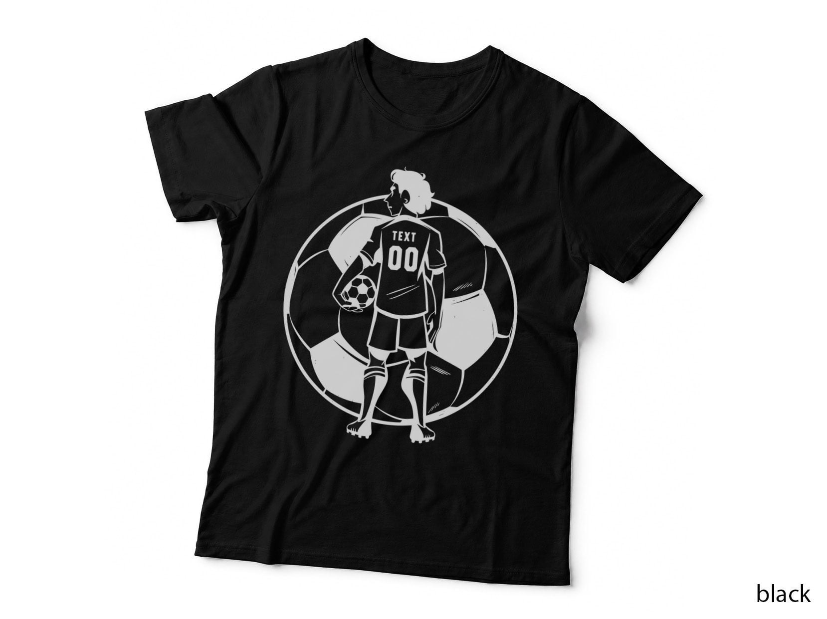 Text 00 Soccer T-Shirt, Soccer Player Holding Ball Graphic Tee