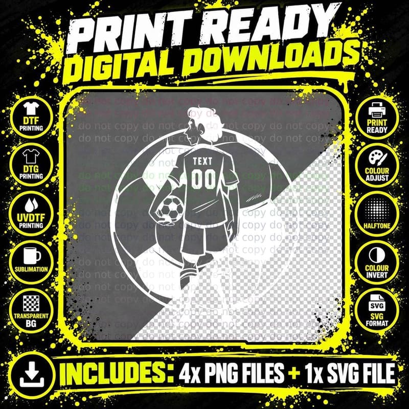 Text 00 Soccer T-Shirt, Soccer Player Holding Ball Png SVG Digital Bundle