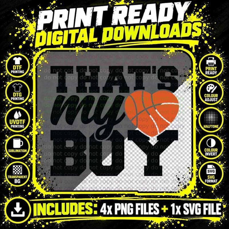 That's My Boy Basketball T-Shirt, Basketball-Themed Png SVG Digital Bundle