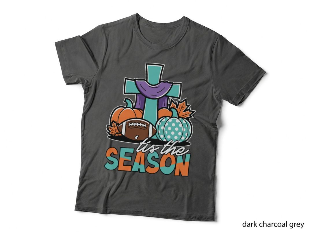 Tis the Season Football T-Shirt, Cross Pumpkins Football Autumn Graphic Tee