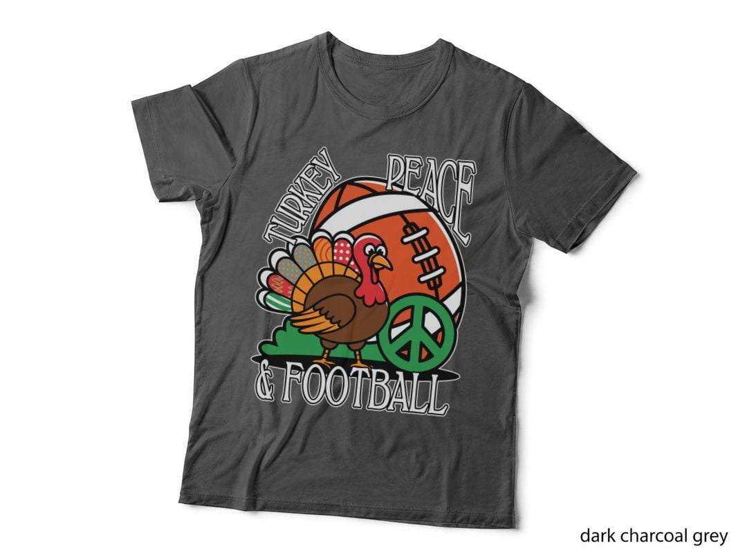 Turkey Peace & Football T-Shirt, Turkey Peace Sign Football Graphic