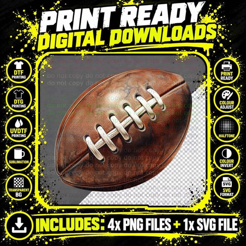 Vintage Football T-Shirt, Football Graphic Tee Png SVG Digital Bundle