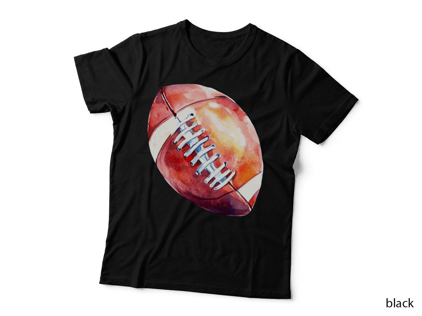Watercolor Football Illustration Football Art T-Shirt, Football Graphic Tee