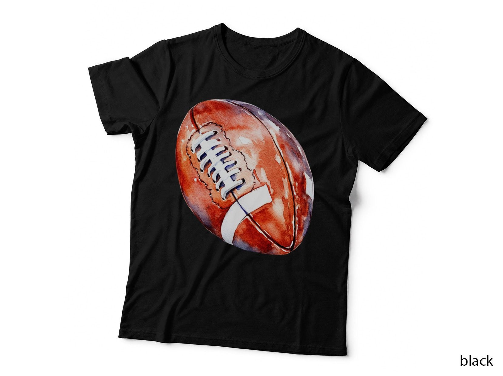 Watercolor Football Illustration Football T-Shirt, Football Graphic Tee