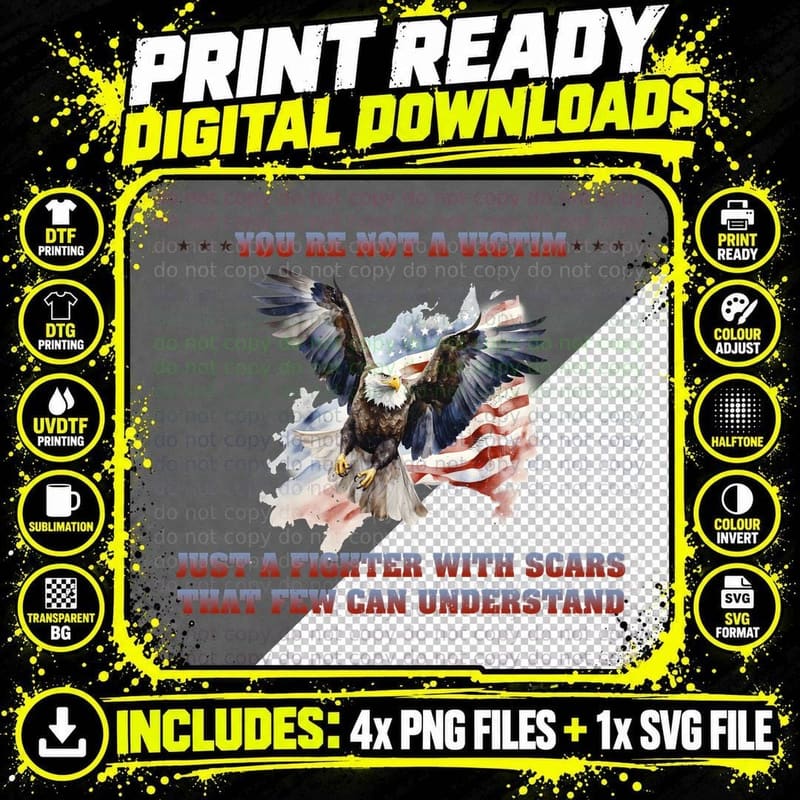 You're Not a Victim Just a Fighter with Scars That Few Png SVG Digital Bundle