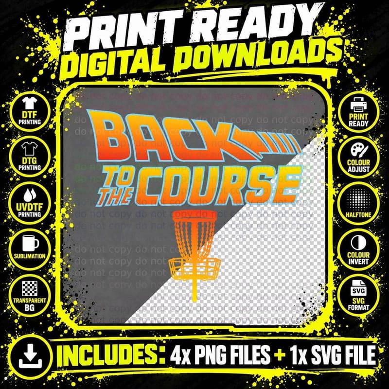 Back to the Course Disc Golf, Disc Golf Png SVG Digital Bundle