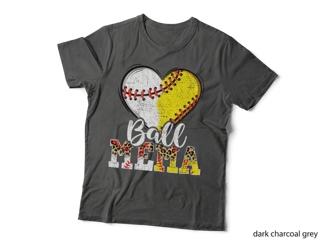 Baseball Mema Heart Baseball Softball Mama Mother's Day T-Shirt