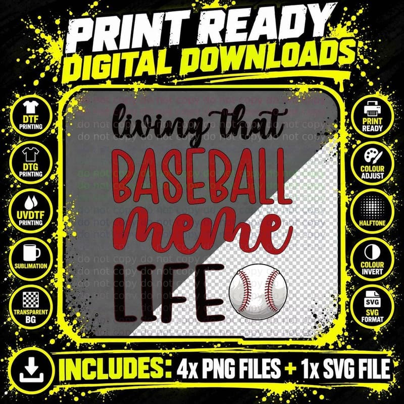 Baseball Meme Life Baseball Grandma Meme Png SVG Digital Bundle