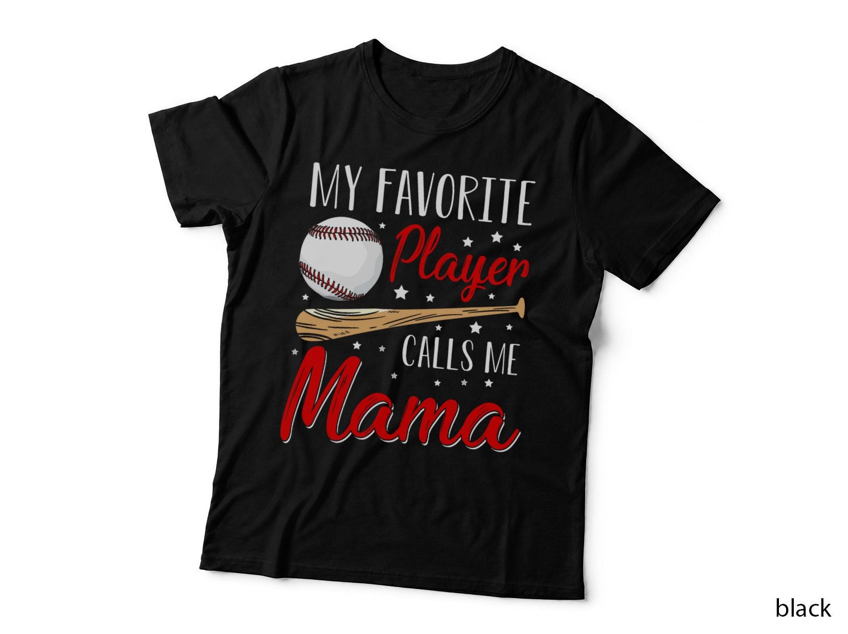 Baseball My Favorite Player Calls Me Mama Heart Mother T-Shirt