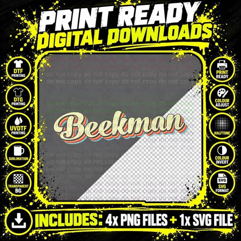 Beekman Retro Art Baseball Font Vintage, Birthday T-Shirt Png SVG Digital Bundle