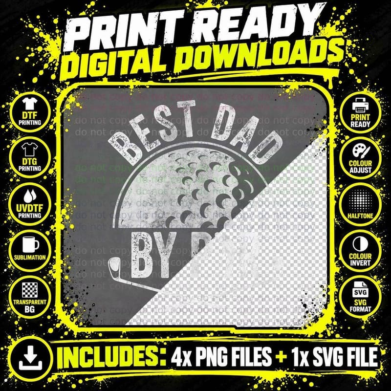 Best Dad by Par Shirt Golf Lover Sports Golf Golfer Png SVG Digital Bundle