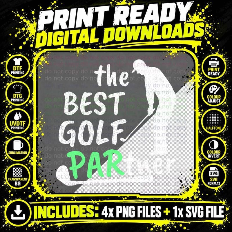 Best Golf Partner by Par Funny Golfing Golfer Dad Golf Png SVG Digital Bundle