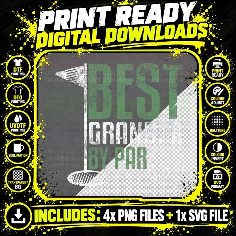 Best Grandpa by Par Father's Day Golf Grandad Golfing Png SVG Digital Bundle