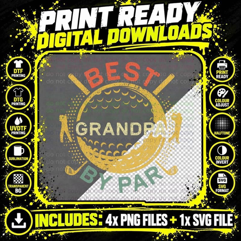 Best Grandpa by Par T-Shirt Golf Lover Fathers Day Shirt Png SVG Digital Bundle
