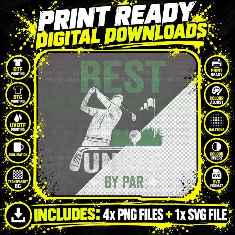 Best Uncle by Par Father's Day Golf Gift, Funny Uncle Png SVG Digital Bundle