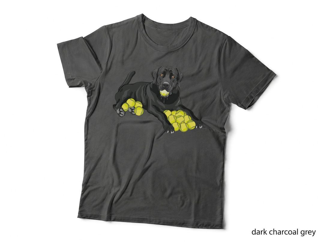 Black Labrador Retriever Tennis Ball Tennis Player Dog Lover T-Shirt