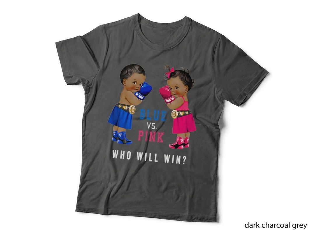 Blue vs Pink Ethnic Boxing Babies Gender Reveal T-Shirts, Baby Shower T-Shirt