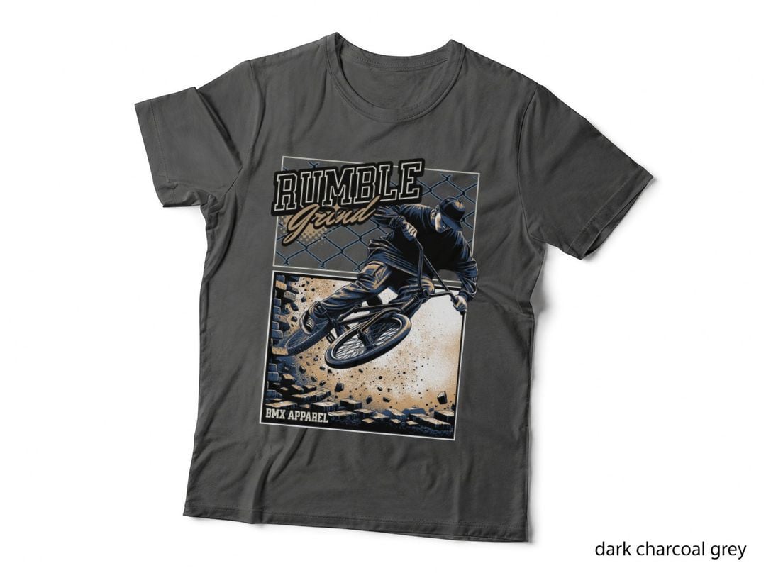 Bmx Biker Rumble T-Shirt, Retro Urban Fashion, Bmx Apparel, Vintage Streetwear