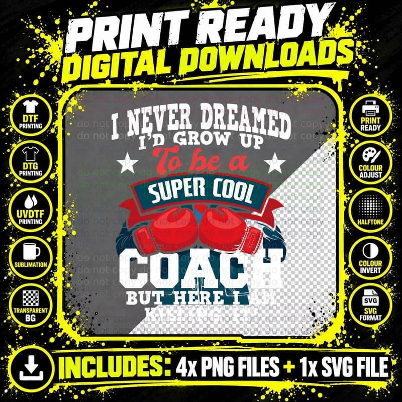 Boxing Coach - Kickboxing Kickboxer Gym Boxer Png SVG Digital Bundle