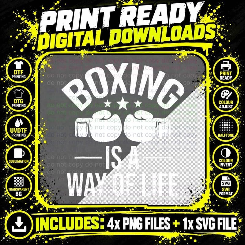Boxing Is a Way of Life - Kickboxing Kickboxer Gym Boxer Png SVG Digital Bundle