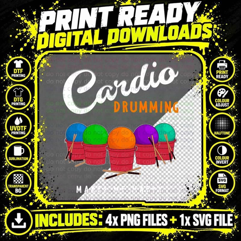 Cardio Drumming Squad Group, Workout Team Png SVG Digital Bundle