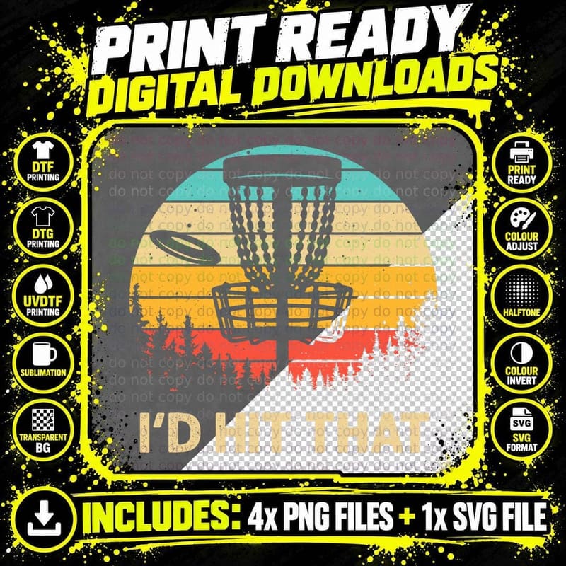 Cool Disc Golf Design for Men Women Disc Golf Lover & Png SVG Digital Bundle