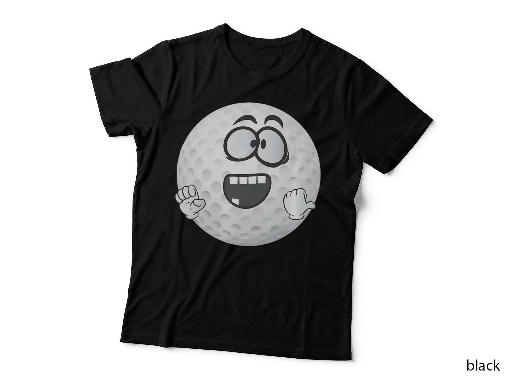 Cool Golf Ball Emoticon T Shirt Great Gift Golfer Funny T-Shirt