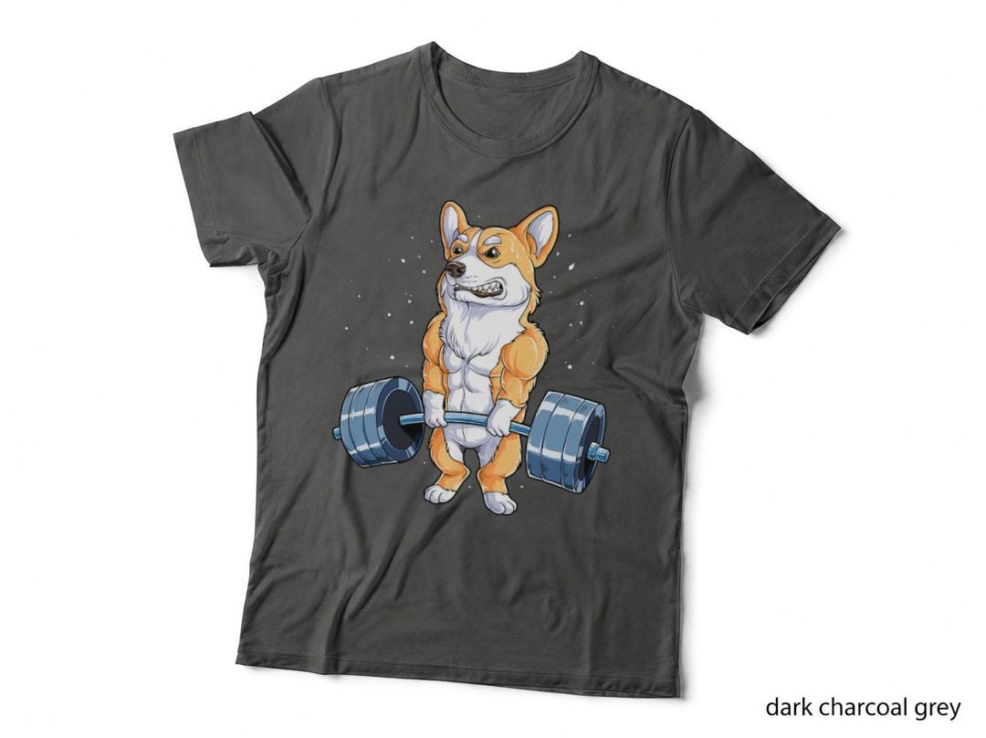 Corgi Weightlifting Funny Deadlift Men Fitness Gym Workout T-Shirt