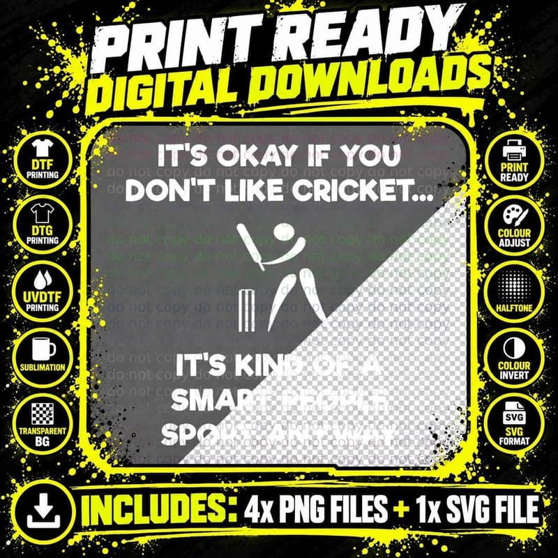 Cricket Game T-Shirt - Funny Smart - Player Png SVG Digital Bundle