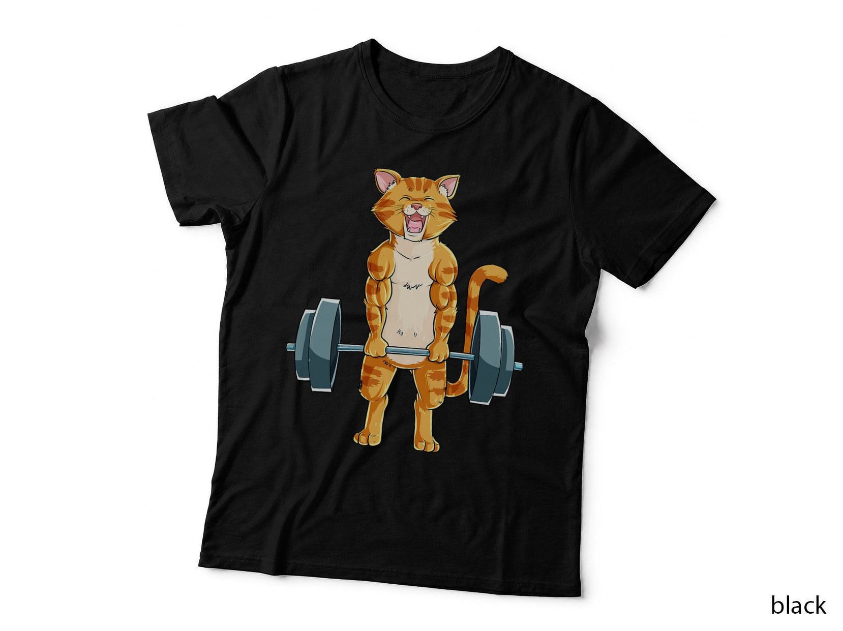 Cute Cat Powerlifting Weightlifting Deadlifting Gym Lover T-Shirt