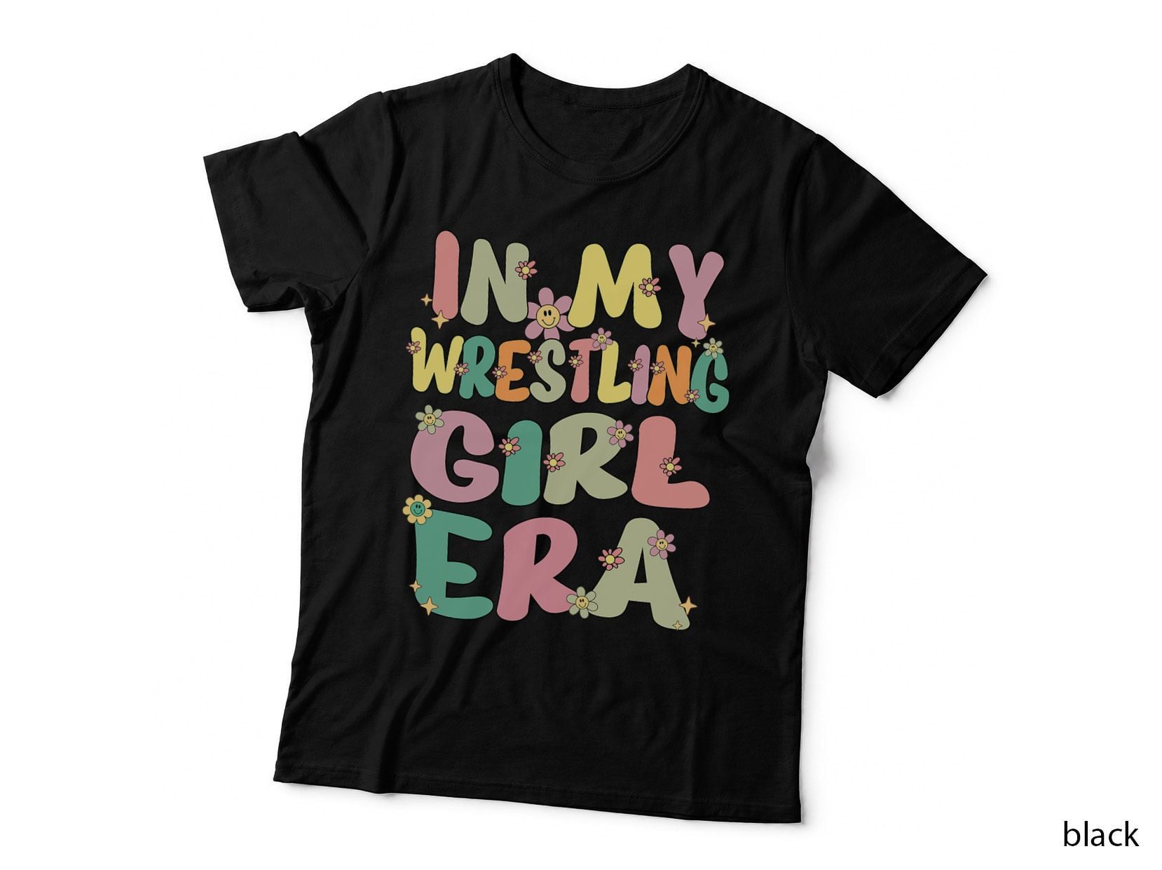 Cute in My Wrestling Girl Era Groovy Wrestling Girl Wrestler T-Shirt