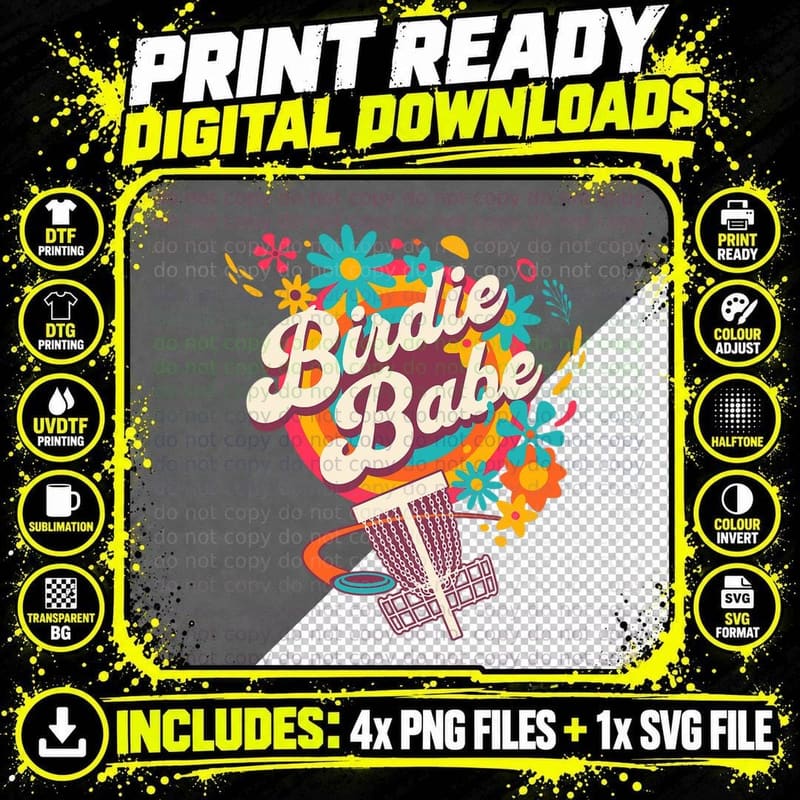 Disc Golf - Funny Cute Birdie Babe I T-Shirt Png SVG Digital Bundle