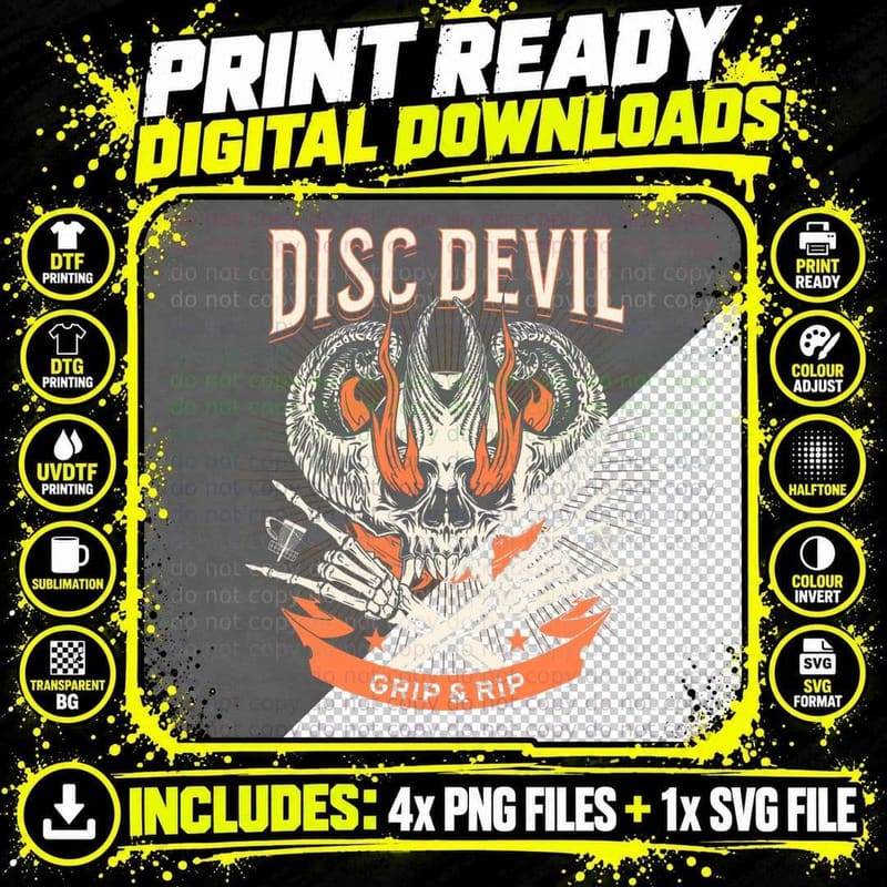 Disc Golf Devil, Disc Golf, Men's Disc Golf Png SVG Digital Bundle