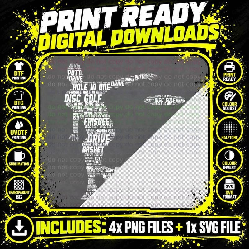 Disc Golf Frisbee Men Kids, Frisbee Lover Gift Png SVG Digital Bundle