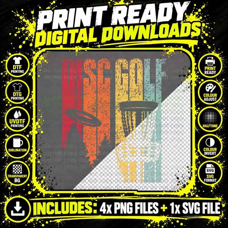 Disc Golf Hobby Golfer Discs Golfing Disc Golf, Men's Png SVG Digital Bundle