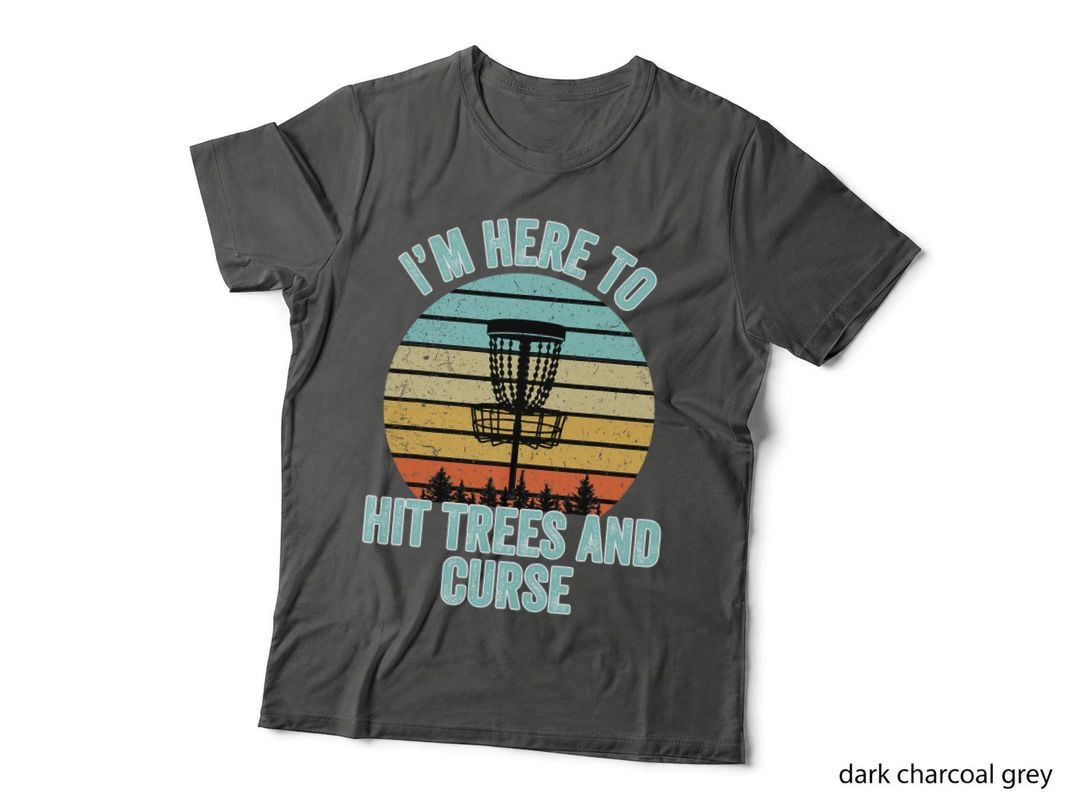 Disc Golf Shirt Funny Hit Trees and Curse Retro Disc Golf Gi T-Shirt