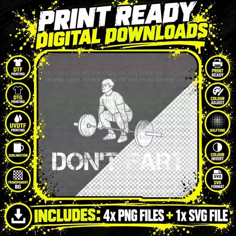 Don't Fart Funny Weight Lifting Gym Workout Fitness Png SVG Digital Bundle