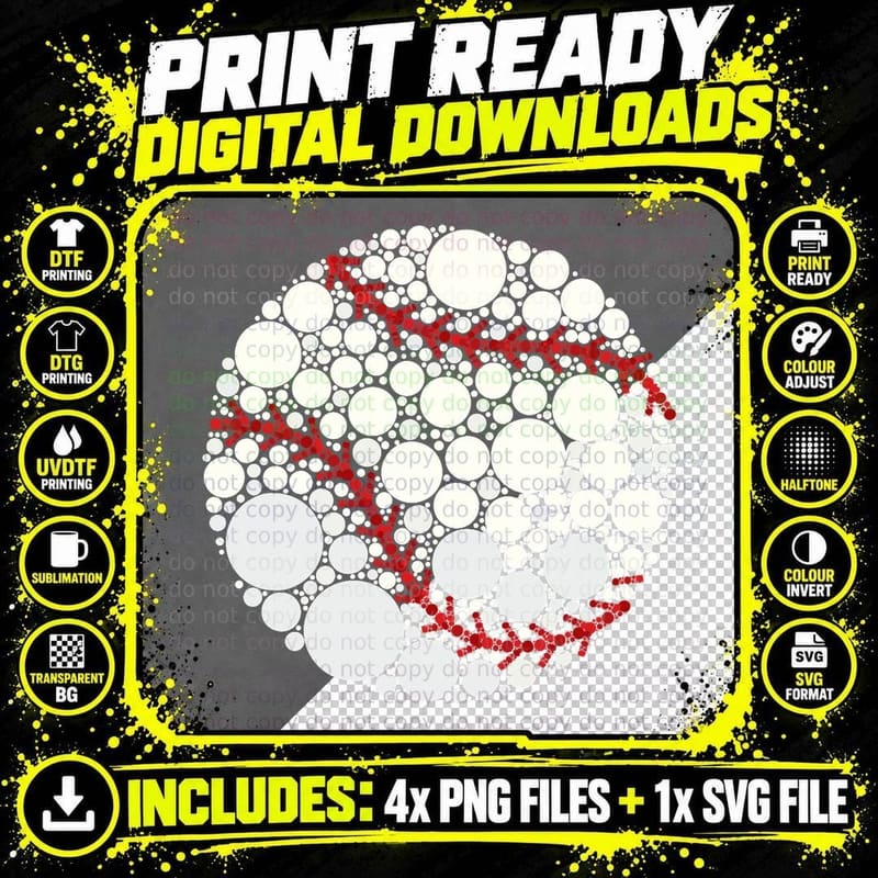 Dot Day Celebration Baseball Polka Dot Sports Art Kids Png SVG Digital Bundle