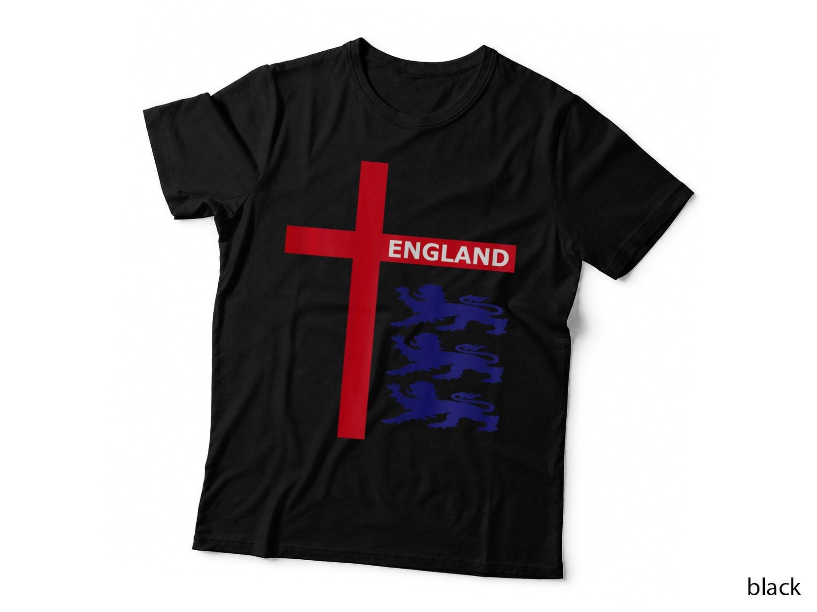 England Flag & Lions Football Fan England Supporter, Soccer Lover Gift T-Shirt