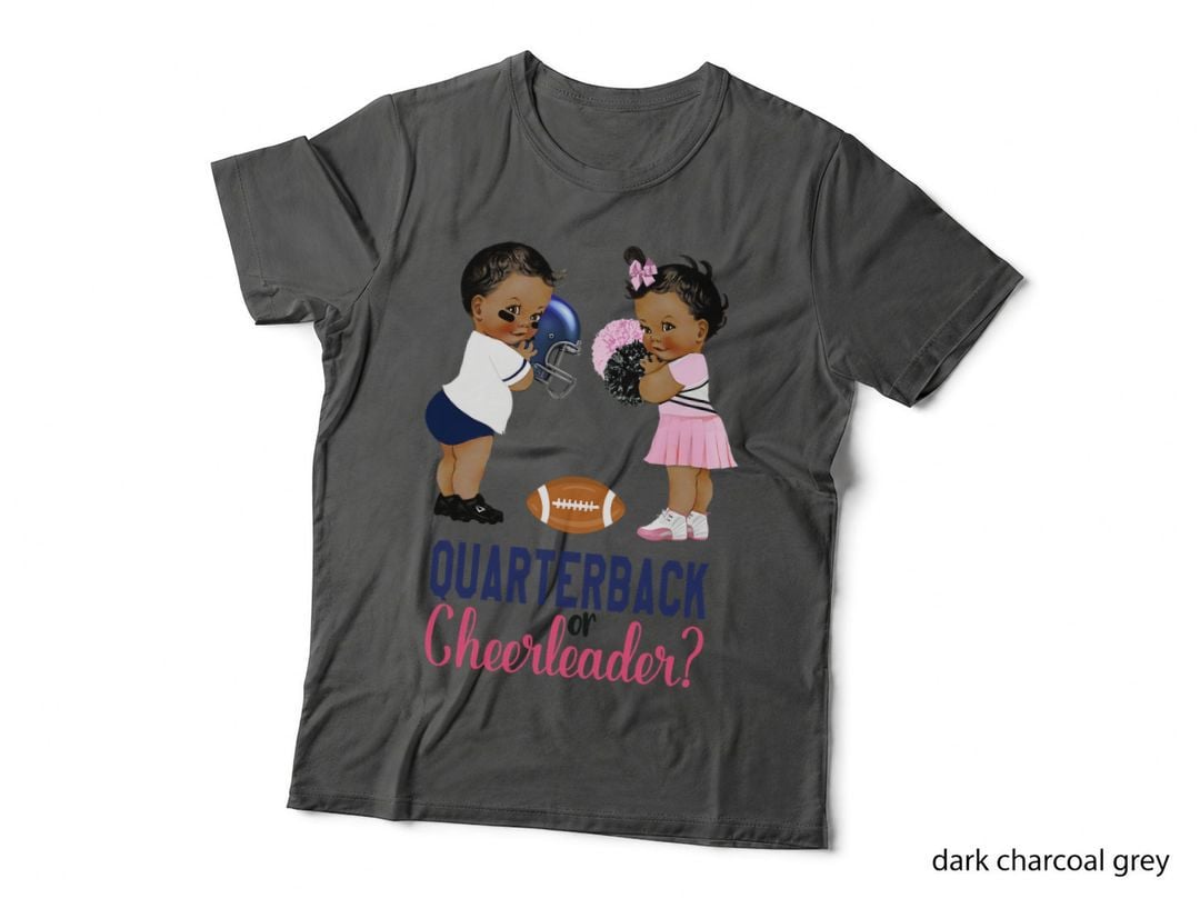 Ethnic Quarterback or Cheerleader Gender Reveal, Unisex, Football Mom T-Shirt