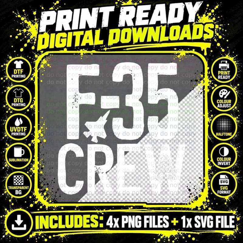F-35 Lightning Squad of Jet Fighter Crew I Team Fighter Png SVG Digital Bundle