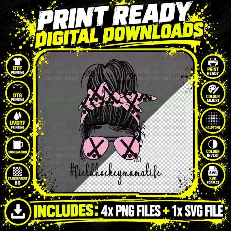 Field Hockey Mama Life Mom of a Field Hockey Player Png SVG Digital Bundle