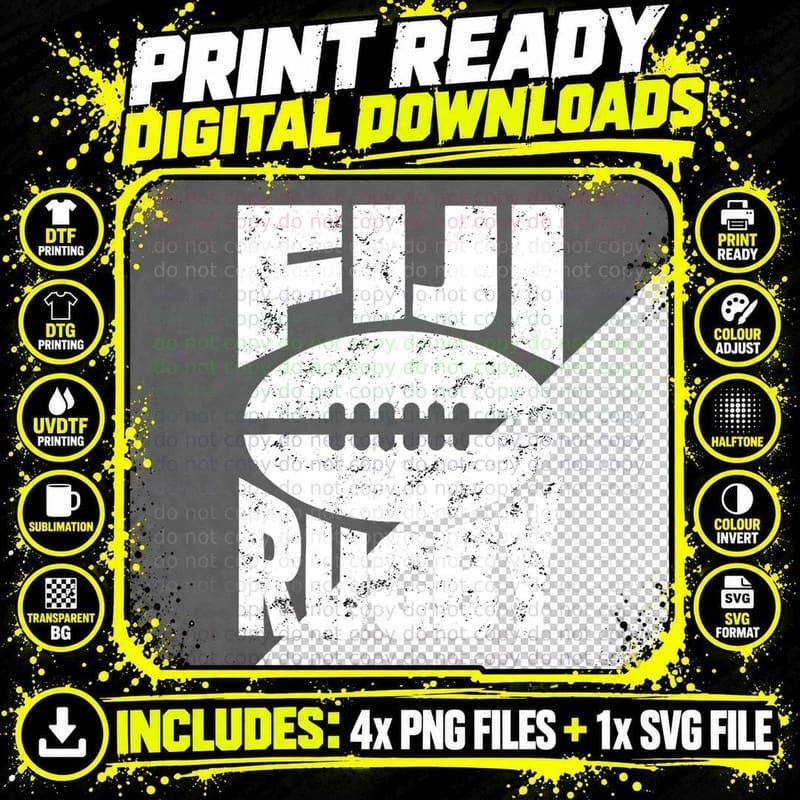 Fiji Rugby Shirt., Men's Sports, Rugby Fan Gear, Team Png SVG Digital Bundle