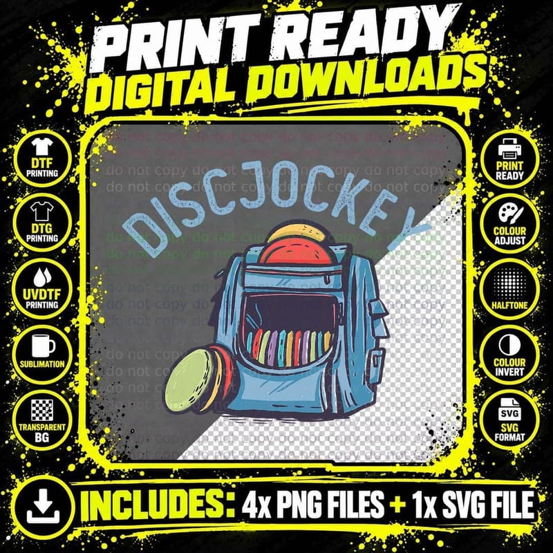 Frisbee Golf Discgolf Discjockey Funny Disc Golf Png SVG Digital Bundle