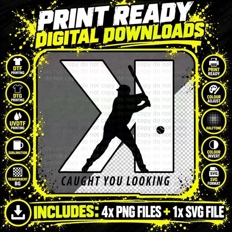 Funny Backwards K Strikeout Looking Baseball Pitching Png SVG Digital Bundle