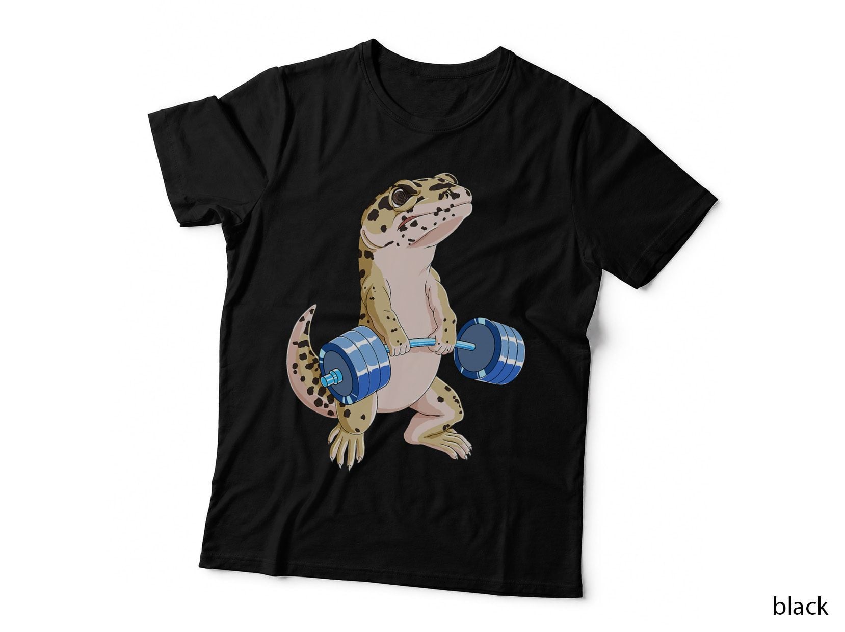 Funny Deadlift Weightlifting Reptile Leopard Gecko, Workout Gear T-Shirt