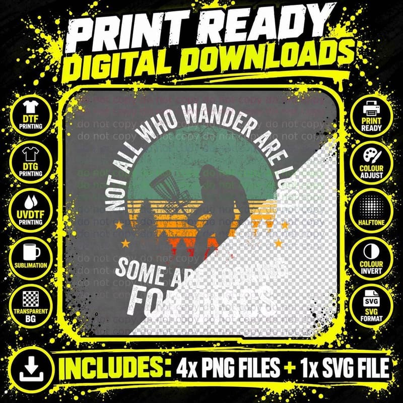 Funny Disc Golf Bigfoot Disc Golfing Bigfoot Sasquatch Png SVG Digital Bundle