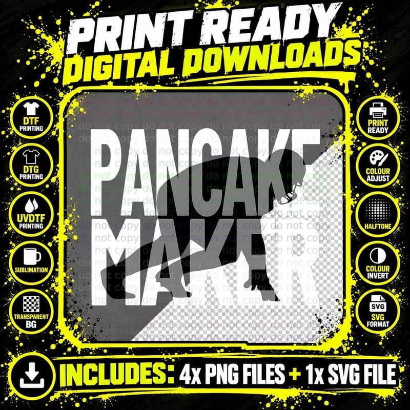 Funny Football Player Meme Lineman Pancake Maker Png SVG Digital Bundle