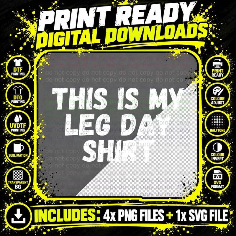 Funny Gym Pump Cover, Workout Top, This Is My Leg Day Png SVG Digital Bundle